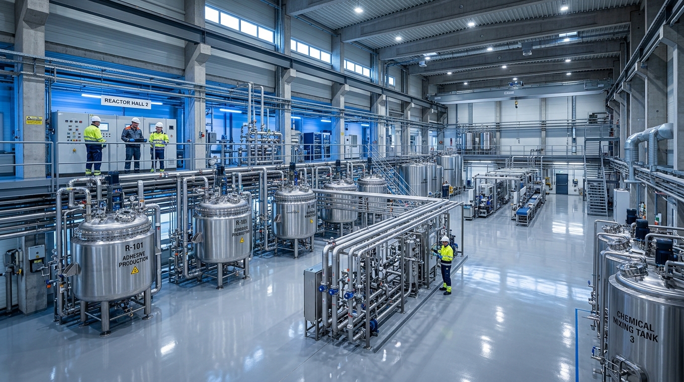 500+ MT Monthly Production Capacity - Resipol Industrial Reaction Hall Facility